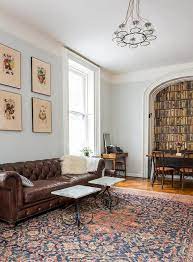 Brown tufted leather sofa living room. Brown Leather Tufted Sofa With Marble Tables Brown Leather Couch Living Room Leather Couches Living Room Grey Carpet Living Room