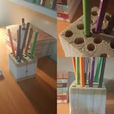 Kalemlik Pencil Case Pallet Pallet Takozuna 10 Mm Tahta Matkabiyla Acilan Deliklerle Kullanisli Bir Kalemlik Matkap Kalemlik