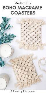 I've always loved macrame and its intricate beauty, but whenever i think about trying it, it just seems to complicated and difficult. Easy Boho Diy Macrame Coasters A Pretty Fix Macrame Patterns Tutorials Macrame Diy Boho Diy