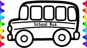 Glitter School Bus Drawing And Coloring For Kids School Bus Coloring School Bus Drawing Bus Drawing School Bus