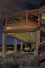 Led Recessed Down Lights Under A Deck Light The Patio Below Led Deck Lighting Patio Design Patio Under Decks