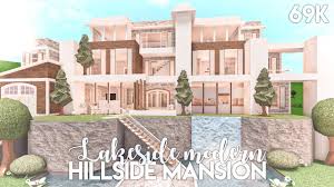 Hawaiian tropical mansion → bloxburg speed build (no gamepass). Lakeside Modern Hillside Mansion Bloxburg Build Youtube