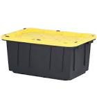 HDX 17 Gal. Tough Storage Tote in Black with Yellow Lid 
