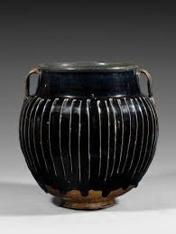 a large black glazed white ribbed stoneware jar from the szekeres collection j j lally 2019 stoneware chinese art chinese antiques