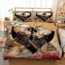 Grab 3 or more for you, your friends and family before this promotionends! Skull Bedding Duvet Cover Set Twin Full Queen King Size Quilt Cover Face To Face Ebay