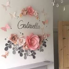 Baby Room Flower Arrangement Baby Room Paper Flowers Etsy Paper Flower Wall Wedding Paper Flower Wall Decor Large Paper Flowers