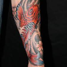 Japanese koi fish tattoo forearm. Koi Fish Tattoo On Black Skin Novocom Top