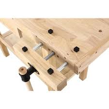 Olympia 50 In X 20 In 330 Lbs Hardwood Workbench With Built In Wooden Vise 84 906 The Home Depot Wood Top Workbench Steel Workbench Small Workbench