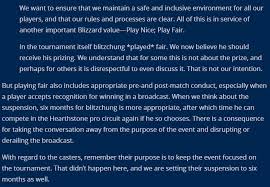 Now, brack is stepping down and leaving. Rod Breslau On Twitter Just In Blizzard President J Allen Brack Releases Statement Says Blitzchung And The Casters Will Have Their Suspensions Reduced To Six Months And Blitzchung Will Be Awarded All