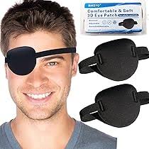 Amazon.com: Vandorla Pirate Eye Patches 2 Pack Adjustable Amblyopia Lazy  Eye Patches for Adults and Children, Black : Health & Household