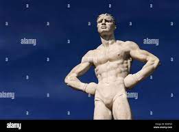Rome Italy Giant marble statues of naked male athletes in the fascist era  Stadio dei Marmi in the Foro Italico sports complex Stock Photo - Alamy