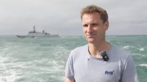 French Navy carries out 'shooting drill' in English Channel mid BBC interview