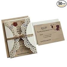 Amazon Com Wedding Invitations With Rsvp Cards And Envelopes Rustic Invitations Monogram Wedding Invitations Foil Wedding Invitations Wedding Invitation Cards
