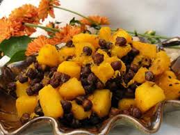Butternut Squash With Black Chickpeas Subzi Kumro Chokka Showmethecurry Com