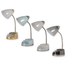 Glass 3 size ball lamp with a brass gold base and white smooth finish lamp shade. Equip Your Space Tablet Organizer Outlet Usb Desk Lamp Bed Bath Beyond