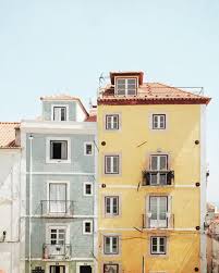 Lisbon Portugal Photograph Travel Photography Print Architecture Windows Pastel Yellow Blue Wall In 2020 Yellow Aesthetic Pastel Blue Wall Art Photo Wall Collage