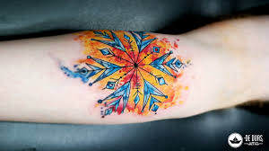 Tattoo Aquarela Floco De Neve De Duas Uma Desenho De C Flickr