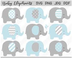 Baby Elephant Svg Blue Gray Elephant Clipart Boy Baby Shower Elephant Blue Gray Baby Shower Personal Commercial Svg Png Jpg Pdf In 2020 Elephant Baby Shower