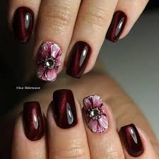 These nails without the burgundy are merely ordinary. New Trendy Burgundy Nail Ideas Picture 2 Hairs London