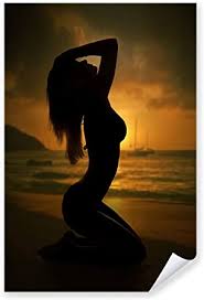 Postereck - 0062 - Strand, Frau Sonnenuntergang Urlaub Sommer Meer -  Erotisch Sexy Nackt Wandposter Fotoposter Bilder Wandbild Wandbilder -  Poster - DIN A2 - 42,0 cm x 59,4 cm : Amazon.de: Sonstiges