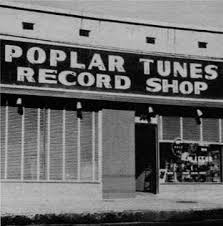 October 16, 1956: Elvis and DJ Dewey Phillips visited Joe Cuoghi at his record shop, Poplar Tunes at 308 Poplar Avenue in Memphis. Joe Cuoghi, was also part owner of Hi Records.