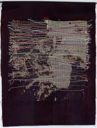Night Music Machine And Hand Stitch On Fabric Textile Fiber Art Fabric Art Stitching Art