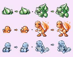 All of the pokemon battle sprites (both front and back) and menu icons, including shiny versions. Pokemon Red And Blue Starters Updated With More Modern Technique Tighter Clusters Less Banding Game Sprites Left My Sprites Right Pixelart