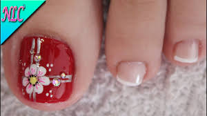 El estilo elegido en la decoración de las uñas de los pies, es un reflejo de la personalidad de las mujeres. Frances Disenos De Unas Para Pies Facil Diseno De Unas Para Pies Frances Y Flores Principiantes French Nail Art Flowers Nail Art Nlc Youtub Unas Manos Y Pies Unas Pies Decoracion