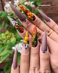 Fall Nail Design Ideas That Are Totally On Trend Moosie Blue In 2020 Fall Nail Designs Nail Designs Long Nail Designs