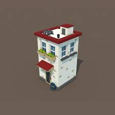 Low Poly Street House 3d Model House 3d Model Low Poly Models Low Poly