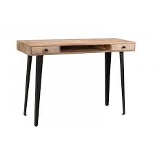 Diverse kratzer auf der oberfläche; Vintage Retro Schreibtisch Aus Mangoholz Konsole Schlank 2 Schubladen