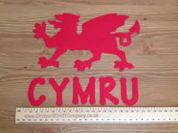Iron On Fabric Welsh Words With Dragon