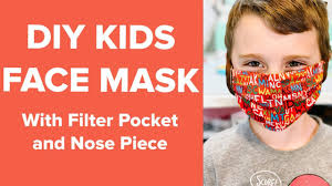 How To Make A Kids Face Mask With A Filter Pocket And Nose Piece Youtube In 2020 Face Masks For Kids Mask For Kids Diy Face Mask