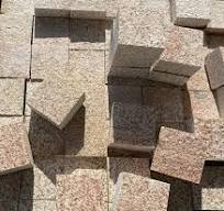 G682 Rusty Yellow Granite Stone Bush Hammered Surface Cobble Tile for Paving