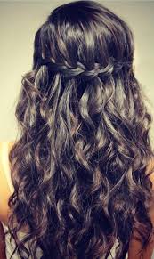 Crown Braid W Wavy Hair Hair Styles Waterfall Hairstyle Curly Hair Braids