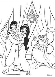 Sultan Jasmine And Aladdin Coloring Pages Hellokids Com