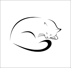 Cute Curled Sleeping Cat File Svg Ai Dxf Eps Png Digital Etsy Cat Tattoo Simple Cat Tattoo Small Cat Silhouette Tattoos