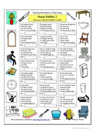 House Riddles 1 Easy English Esl Worksheets For Distance Learning And Physical Classrooms In 2020 Riddles Vocabulary English Exercises