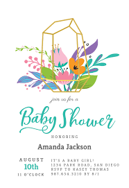 Terrarium Baby Shower Invitation Template Free Greetings Island Baby Shower Invitation Templates Free Baby Shower Invitations Invitations