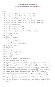 Basic Algebra Math Formulas Ebook Basic Algebra Math Formulas Algebra Formulas