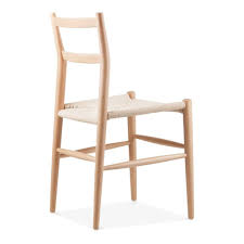 leon beech wood dining chair with woven