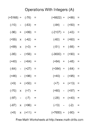 38 Free Printable Math Worksheets On Integers Integers Worksheet Integers Multiplication Of Integers