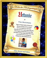 Abschied Kindergarten Urkunde Als Geschenk Für Die Erzieherin
