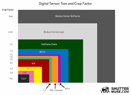 common digital sensor sizes and crop factors