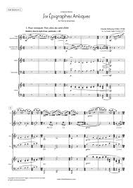 Debussy Six Pigraphes Antiques For Flute Clarinet Violin Cello And Piano Full Score Music Sheet Download Topmusicsheet Com