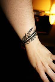 The above feather tattoo is a very cool approach to getting a tattoo. Nice Idea For A Feather Tat To Go Around The Wrist Not Just Behind Wrist Tattoos Girls Wrist Tattoos For Guys Wrap Around Wrist Tattoos