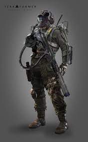 Orbital Sniper David Halluin Sci Fi Concept Art Sci Fi Armor Future Soldier