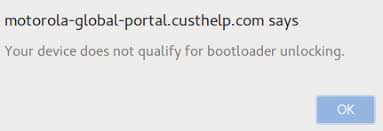The site is a perfect working unlocker but the thing is u may have signed into motorola device id option under settings menu. Bootloader Unlock For Amazon Prime G5 Plus Motog