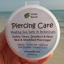 Piercing Care Healing Sea Salts Botanical Aftercare Safely Clean Disinfect Heal New Stretched Piercings Gentle Effect Aftercare Aloe Vera Vitamin Healing