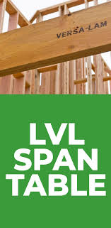 Lvl Span Table Lvl Beam Laminated Veneer Lumber Beams